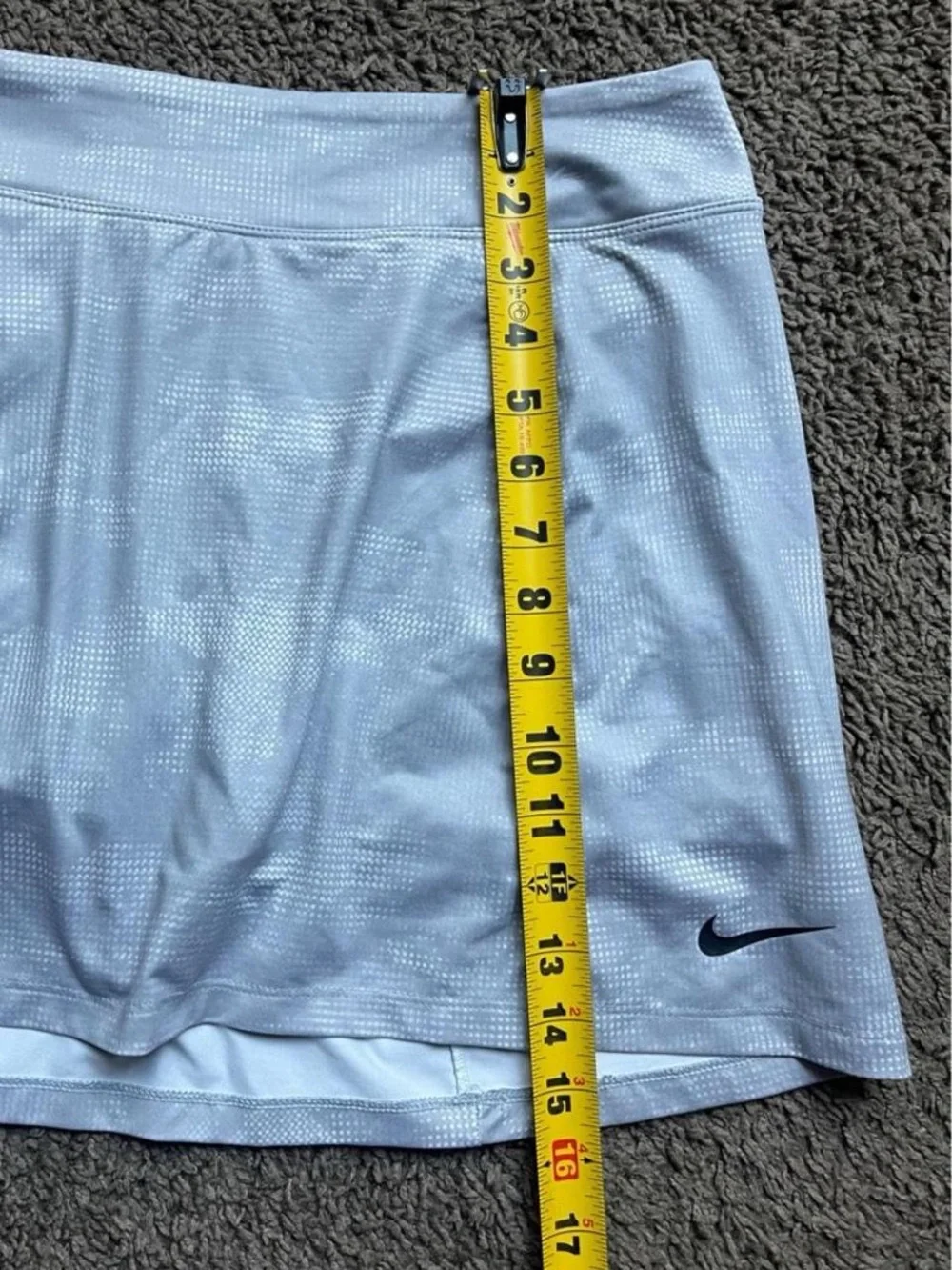 Nike Dri-Fit Tennis Skater Skort Grey White Sporty Golf Athletic Skirt Sz Lg